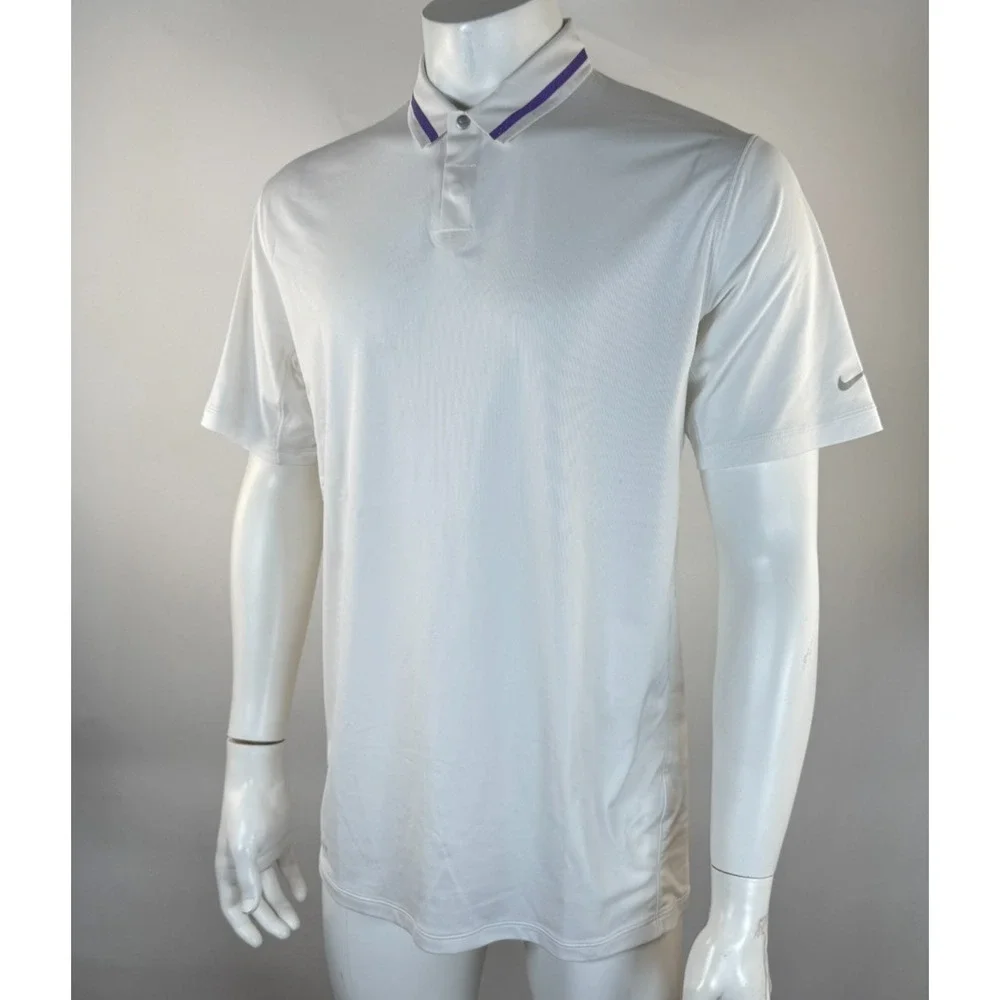 Nike Tiger Woods Collection Dry Fit Polo Golf Shirt Mens L Short Sleeve Stretch‎